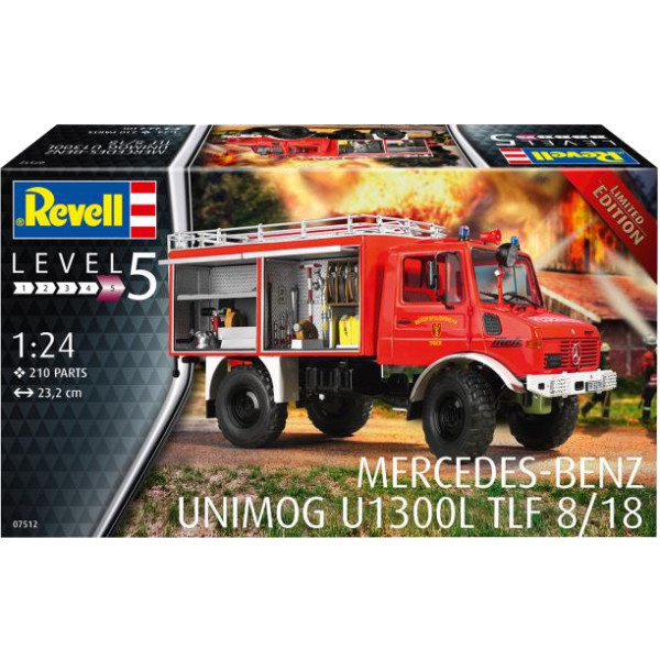 Фото - Набір для моделювання техніки Revell Пожежна машина Unimog U1300L TLF 8/18 1:24 (RVL-07512)