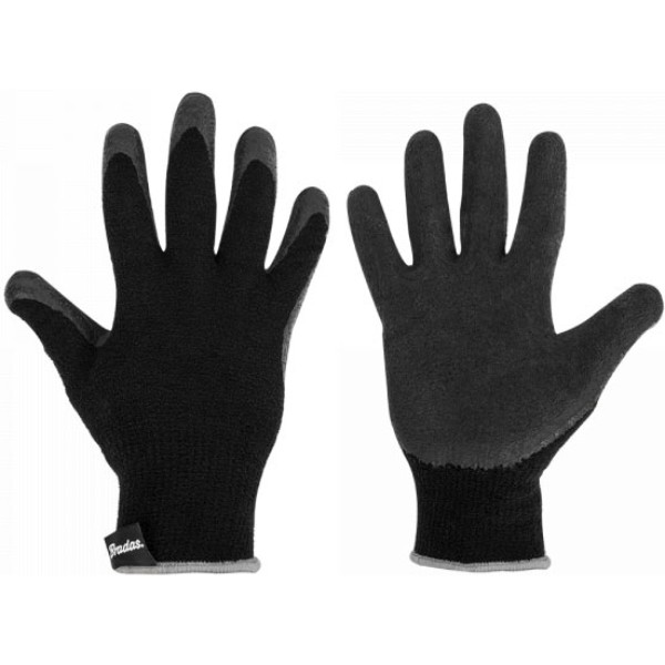 Фото - Рукавички садові BRADAS латексні TERMO GRIP BLACK розмір 10 (RWTGB10)