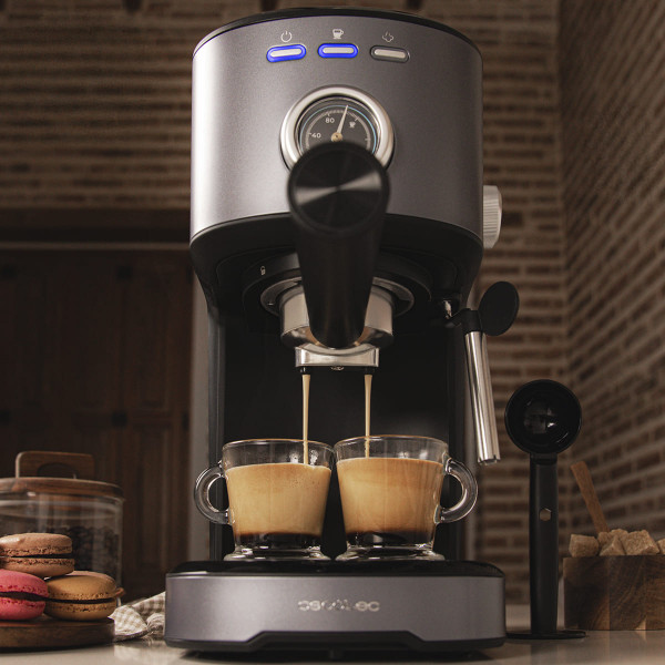 Фото - Уцінка - Кавоварка ріжкова Cecotec Power Espresso 20 Pecan Steel (CCTC-00275)
