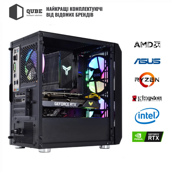 Фото - Системний блок QUBE QB Ryzen 5 5600 RTX 5050 8GB NM 321010Win (Ryzen55600RTX50508GBNM321010Win)