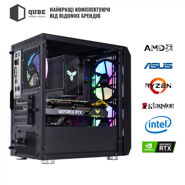 Фото - Системный блок QUBE QB Ryzen 5 5600X RTX 5060 Ti 16GB NM 1610 (Ryzen55600XRTX5060TI16GBNM1610)