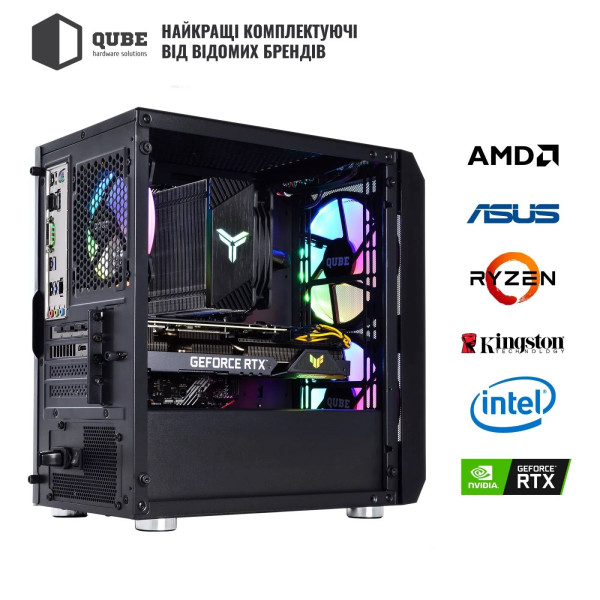 Фото - Системный блок QUBE QB Ryzen 5 7500F RTX 5060 8GB NM 321010Win (Ryzen57500FRTX50608GBNM321010Win)