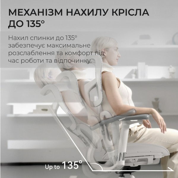 Фото - Кресло офисное Sihoo DORO S100 Mesh White (S100-M302)