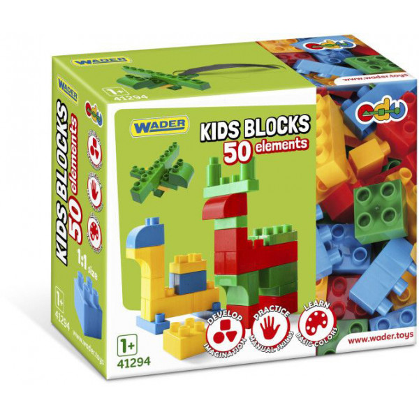 Фото - Пластиковий конструктор для малюків Wader Kids Blocks 50 ел. (41294)