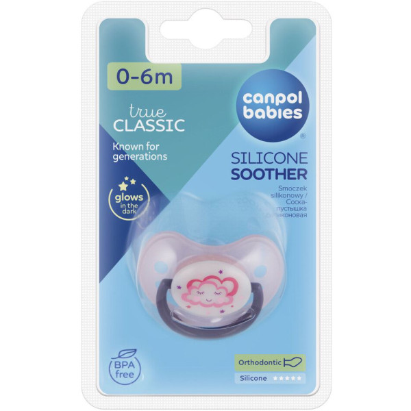 Фото - Анатомічна пустушка Canpol babies 0-6 м-ців Night Dreams - рожева (22/500_pin_new)