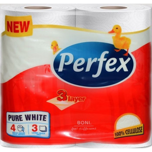 Фото - Туалетний папір Perfex 3 шари 4 шт. (8600101745477)