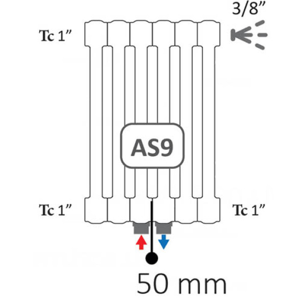 Фото - Радіатор опалення Cordivari ARDESIA COL.2 EL. 8 H1800 AS9 F04 GRIGIO GRAFITE (AR2081800S09F04A)