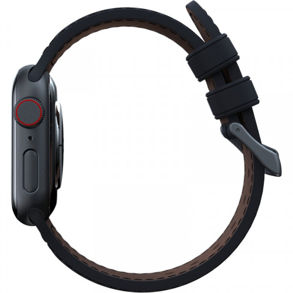 Фото - Ремінець для смарт-годинника Njord Salmon Leather Strap Dark Green for Apple Watch 45mm/44mm (SL14122)