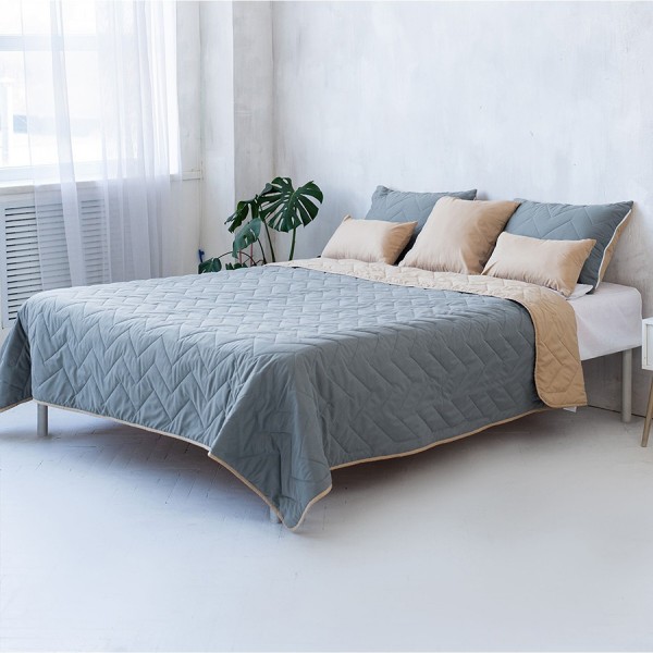 Фото - Набор покрывало + наволочки двуспальный Sonex Bora Bora 220x240 см +нав. 50x70 см 2 шт. Коричневый с серым (SO102399)