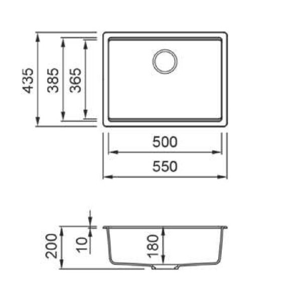 Фото - Мойка кухонная Elleci TIME 105 under top Bianco Soft 39
