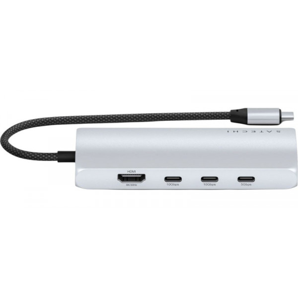 Фото - Хаб USB Satechi USB-C Multiport Adapter 8K with Ethernet V3 Silver (ST-P8KES)