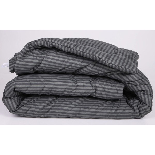 Фото - Ковдра демісезонна полуторна MirSon антиалергенна №164 Сolor Fun Line 17-0611 Stripe Black з евкаліптовим волокном 155х215 + нав. 2 шт. (2200010859430)