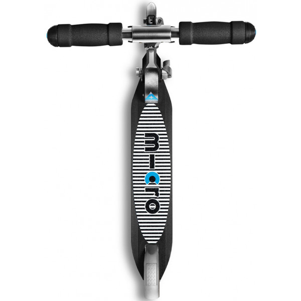 Фото - Двухколёсный самокат Micro "Sprite Special Edition" – ЧЁРНЫЙ (дека в полосочку, до 100 kg, 2-х колесный) (SA0133)