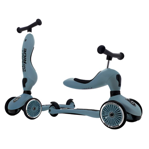 Фото - Трёхколёсный самокат Scoot&Ride Highwaykick-1 Серо-синий (SR-160629-STEEL)