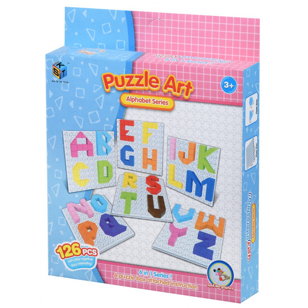 Фото - Пластикова мозаїка Same Toy Puzzle Art Alphabet Series 126 ел. (5990-3Ut)