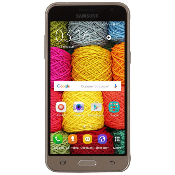 Фото - Смартфон Samsung Galaxy J3 (2016) Gold (SM-J320)