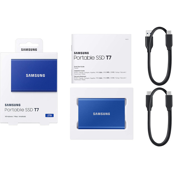 Фото - SSD-накопичувач зовнішній Samsung T7 Blue 2 TB (MU-PC2T0H/WW)