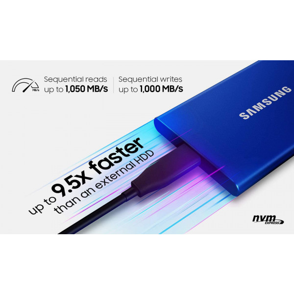 Фото - SSD-накопичувач зовнішній Samsung T7 Blue 2 TB (MU-PC2T0H/WW)