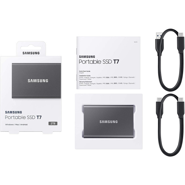 Фото - SSD-накопитель внешний Samsung T7 Titan Grey 1 TB (MU-PC1T0T/WW)