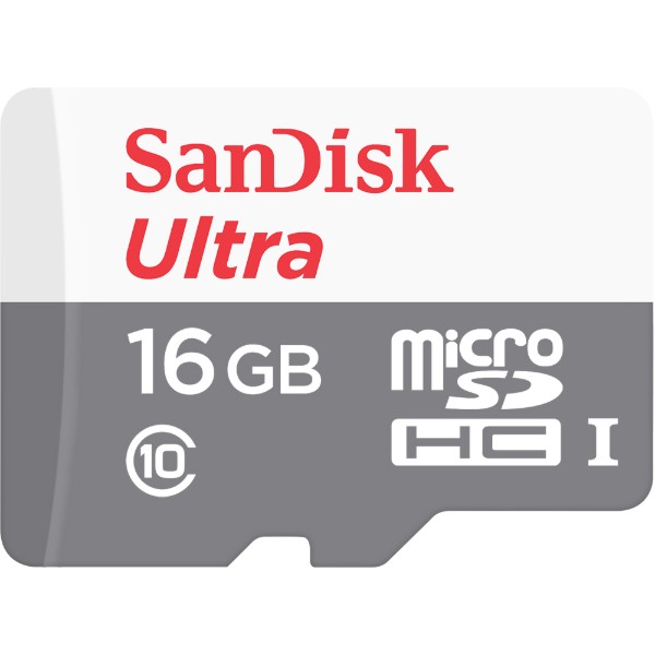 Фото - Карта пам'яті SanDisk 16GB microSDHC C10 UHS-I 48MB/s Ultra + SD adapter (SDSQUNB-016G-GN3MA)