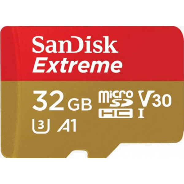 Фото - Карта пам'яті SanDisk Extreme microSDHC 32GB V30 A1 C10 UHS-I U3 (SDSQXAF-032G-GN6MA)