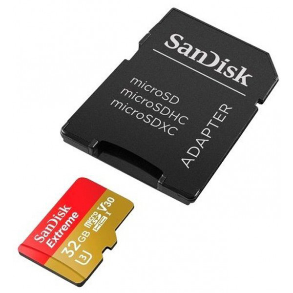 Фото - Карта пам'яті SanDisk Extreme microSDHC 32GB V30 A1 C10 UHS-I U3 (SDSQXAF-032G-GN6MA)