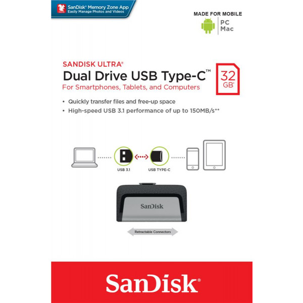 Фото - Флеш USB SanDisk Ultra Dual 32GB USB 3.0 Type-C (SDDDC2-032G-G46)