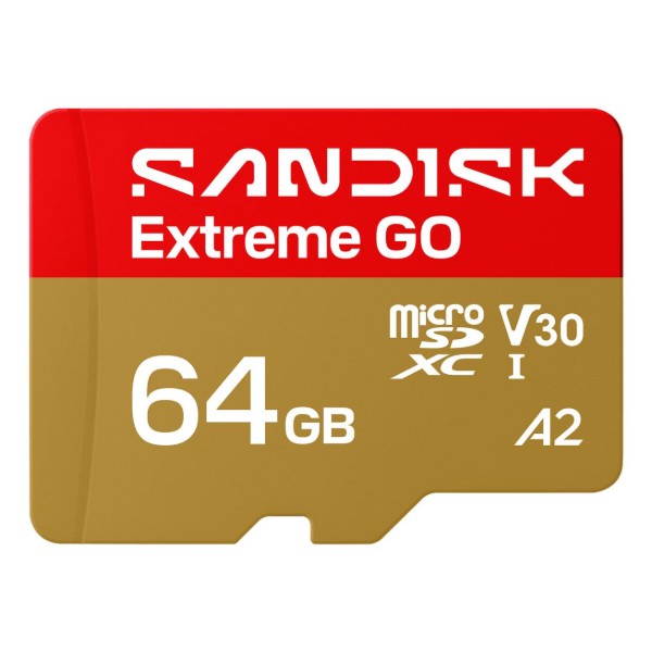 Фото - Карта памяти SanDisk microSDXC (UHS-1 U3) Extreme GO A2 64Gb class 10 V30 (SDSQXGN-064G-GN6MN)