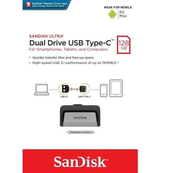 Фото - Флеш USB SanDisk Ultra Dual 64GB USB 3.0 Type-C (SDDDC2-064G-G46)