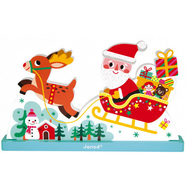 Фото - Пазли (3-4 роки) Janod Сани Санта Клауса, вертикальний (J08025)
