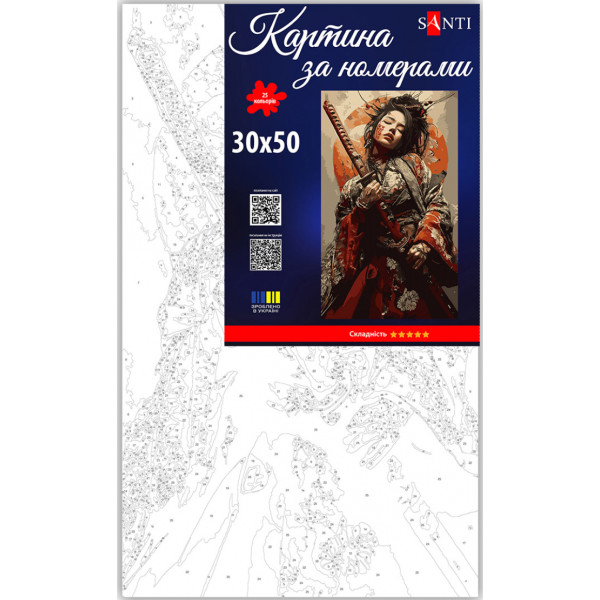 Фото - Картина по номерам Santi Девушка самурай 30х50 см (955554)