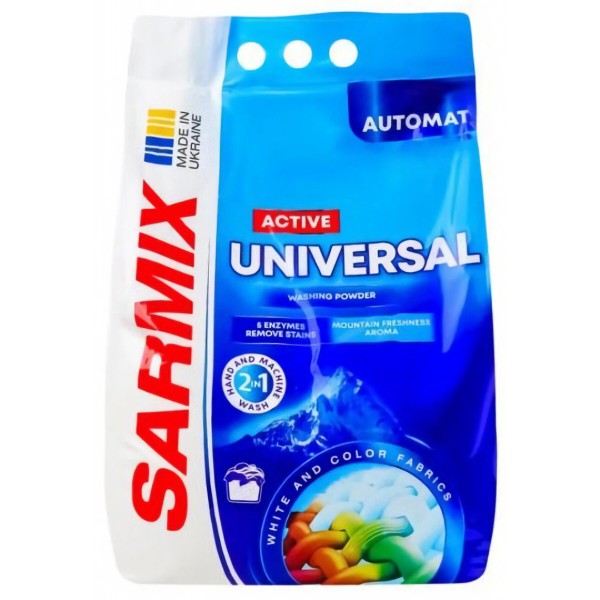 Фото - Стиральный порошок SARMIX Active Universal 6 кг (4820268105691)