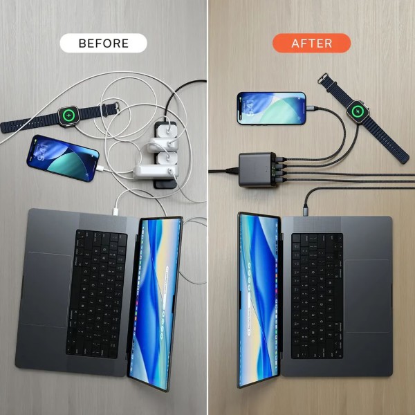 Фото - Мережевий зарядний пристрій Satechi ChargeView 140W Desktop Charger Black (ST-C4CV140C-EU)