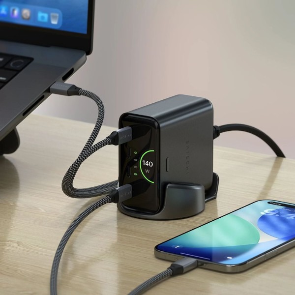Фото - Мережевий зарядний пристрій Satechi ChargeView 140W Desktop Charger Black (ST-C4CV140C-EU)
