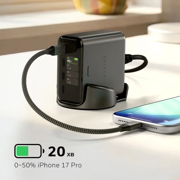 Фото - Мережевий зарядний пристрій Satechi ChargeView 140W Desktop Charger Black (ST-C4CV140C-EU)