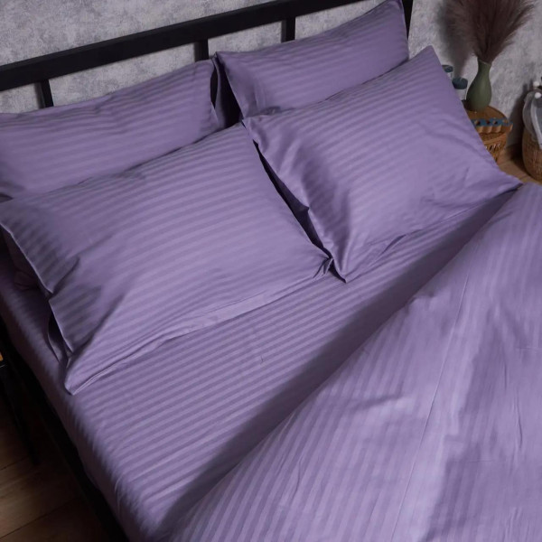 Фото - Комплект постільної білизни Moon&Star Satin Stripe Soft Lilac 200х220 (MS-820008694)