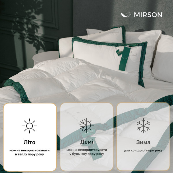 Фото - Одеяло летнее полуторное MirSon 140х205 100% пух Imperial Satin Luxe (2200007209224)