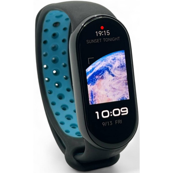 Фото - Ремінець для фітнес-браслета BeCover Vents Style for Xiaomi Mi Smart Band 9 Black-Blue (711982)