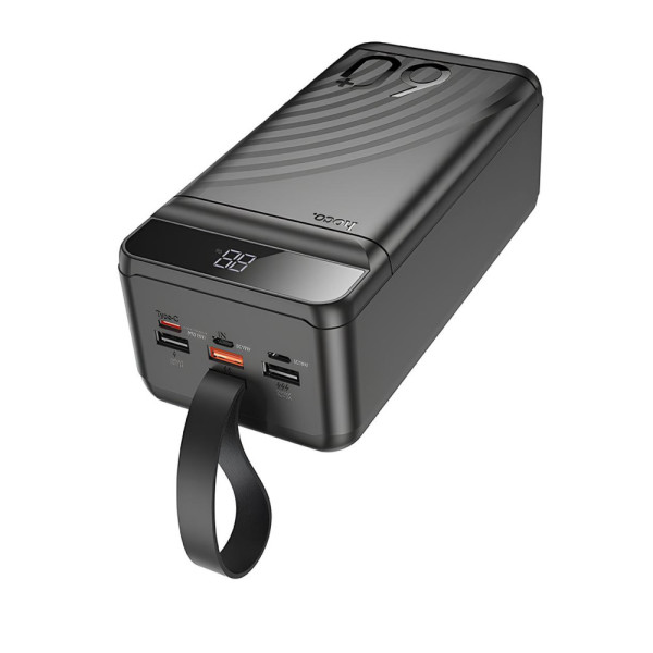 Фото - Батарея мобільна HOCO J123C Element PD20W+LCD+LED Lamp 60000 mAh Black (714736)