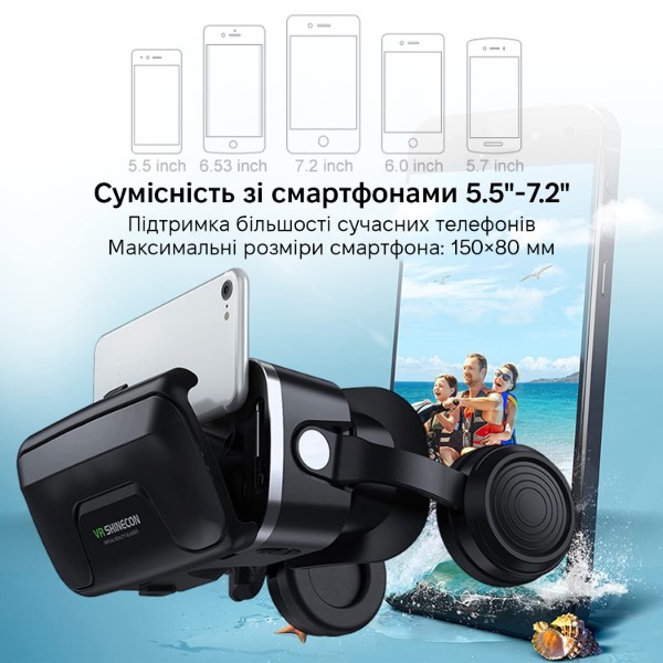 Фото - Окуляри віртуальної реальності Shinecon VR SC-G04DEA black + Джойстик Shinecon B01SC (SC-G04EA+SC-B01)