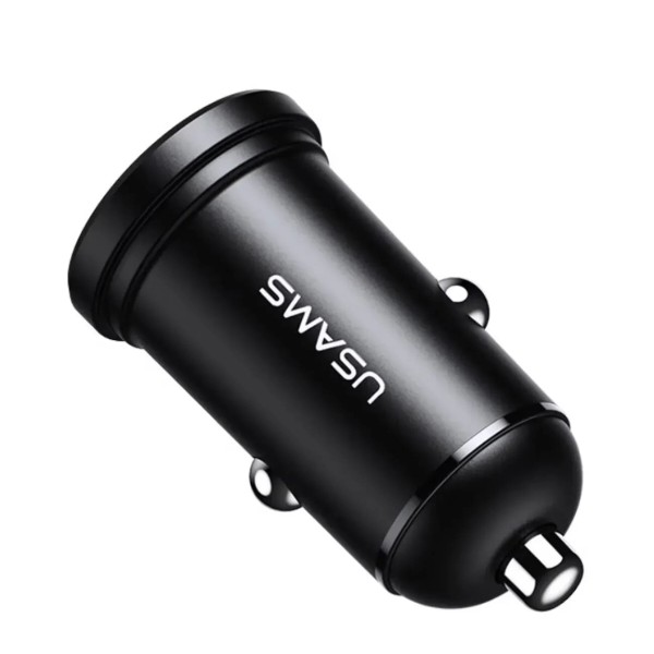 Фото - Автомобильное зарядное устройство Usams SCC114 C20 2.4 A Dual USB Mini Car Charger Black