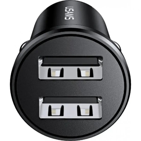 Фото - Автомобильное зарядное устройство Usams SCC114 C20 2.4 A Dual USB Mini Car Charger Black