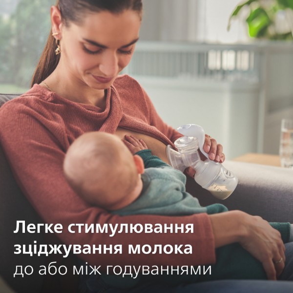 Фото - Механический молокоотсос Philips Avent с бутылочкой (SCF430/10)