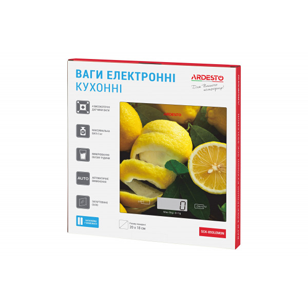Фото - Весы кухонные Ardesto SCK-893 Lemon