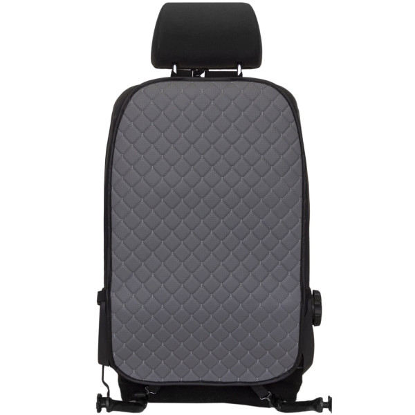 Фото - Комплект накидок під дитяче автокрісло та на спинку переднього сидіння автомобіля EVAtech ECO сіра з сірою ниткою, чорний кант SCKIDGGB