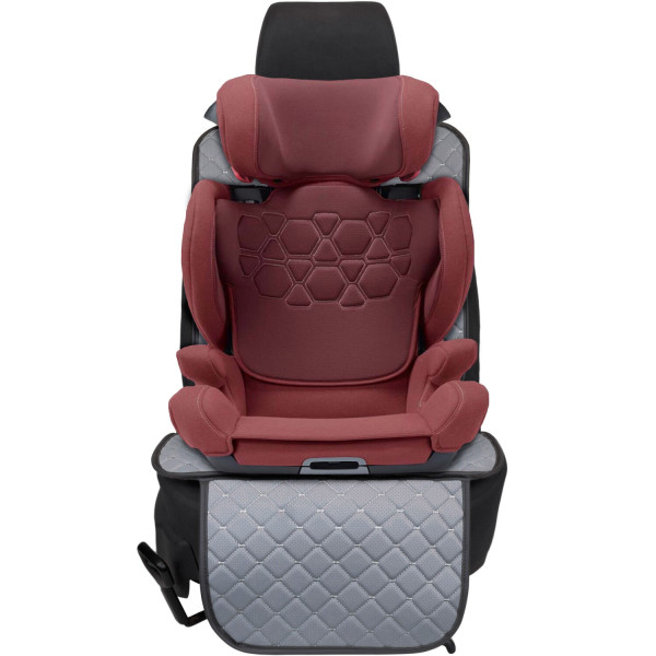 Фото - Комплект накидок під дитяче автокрісло та на спинку переднього сидіння автомобіля EVAtech ECO сіра з сірою ниткою, чорний кант SCKIDGGB