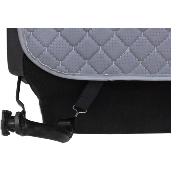 Фото - Комплект накидок під дитяче автокрісло та на спинку переднього сидіння автомобіля EVAtech ECO сіра з сірою ниткою, сірий кант SCKIDGGG