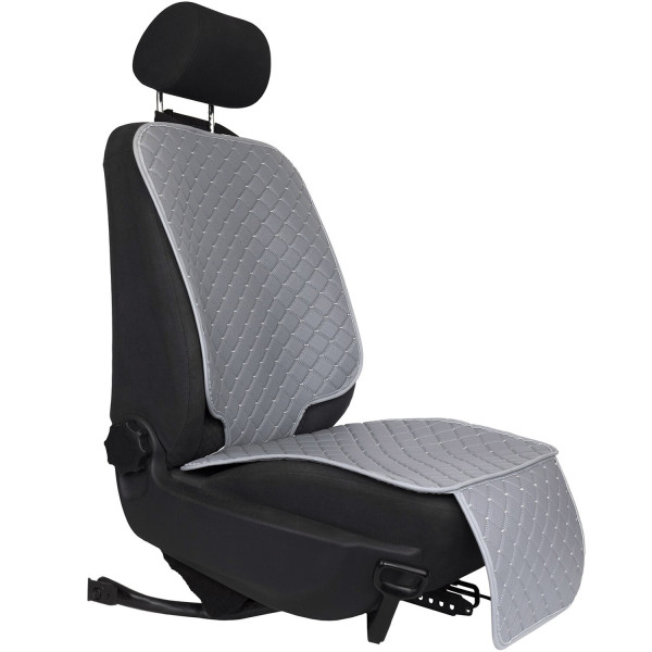 Фото - Комплект накидок під дитяче автокрісло та на спинку переднього сидіння автомобіля EVAtech ECO сіра з сірою ниткою, сірий кант SCKIDGGG