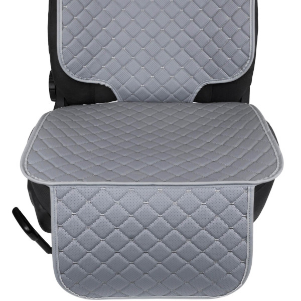 Фото - Комплект накидок під дитяче автокрісло та на спинку переднього сидіння автомобіля EVAtech ECO сіра з сірою ниткою, сірий кант SCKIDGGG