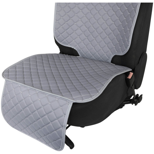 Фото - Комплект накидок під дитяче автокрісло та на спинку переднього сидіння автомобіля EVAtech ECO сіра з сірою ниткою, сірий кант SCKIDGGG